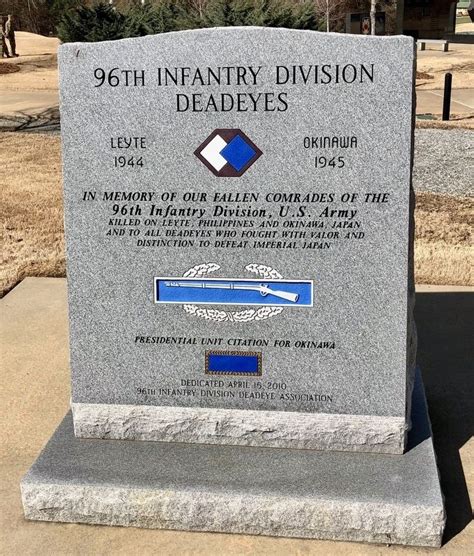 96th Infantry Division Deadeyes Memorial A War Memorial