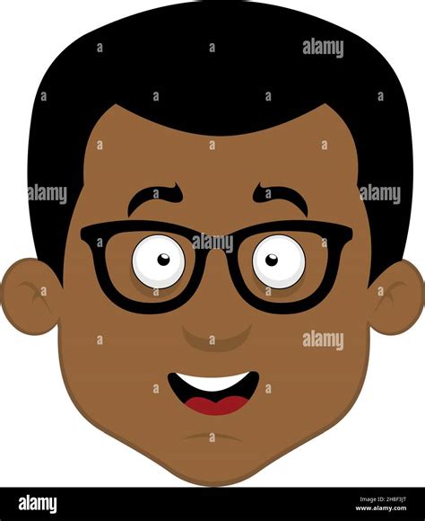 Ilustración vectorial de la cara de un hombre africano de dibujos