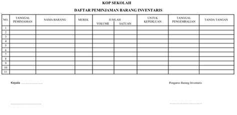 Format Daftar Peminjaman Buku Perpustakaan Sekolah Dengan Excel The