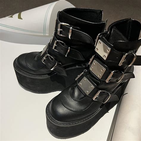 Demonia Matte Low Trinity Boots Black W Size Depop