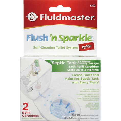 Fluidmaster Flush N Sparkle Septic Tank Care Toilet Cartridge 2 Pack