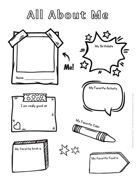 Free Printable All About Me