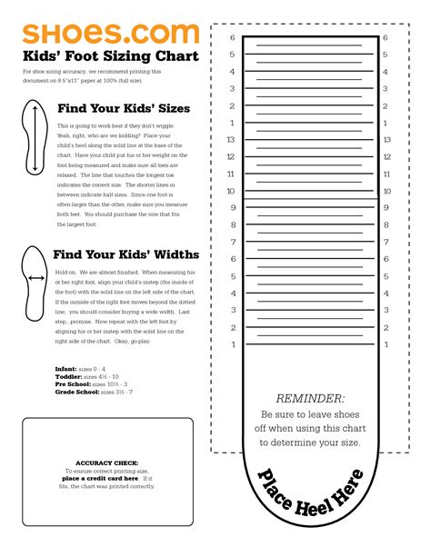 Printable Shoe Size Conversion Chart