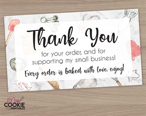 Printable Thank You For Your Order And For Supporting My Etsy Business Thank You Notes