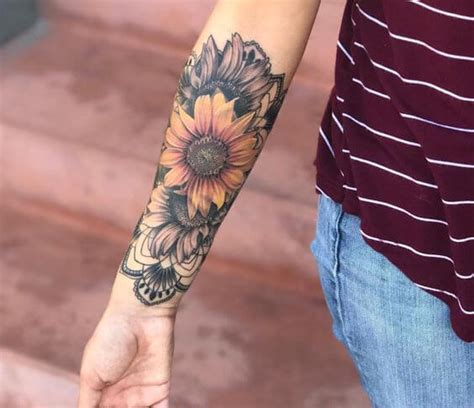 Sunflower Tattoos For Women Amazing Sunflower Tattoo Designs With