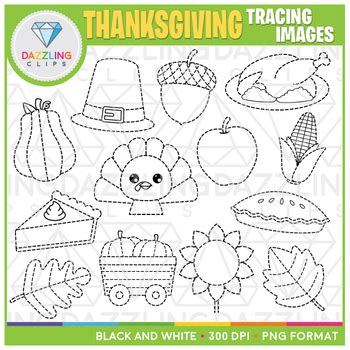 Thanksgiving Tracing Image Clip Art By Dazzling Clips Tpt