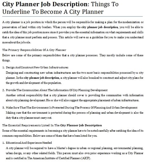 City Planner Job Description: Things To Underline To Become A City Planner | shop fresh