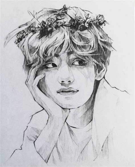 Pin By Titania JK On Fanart Bts Drawings Sketches Kpop Drawings