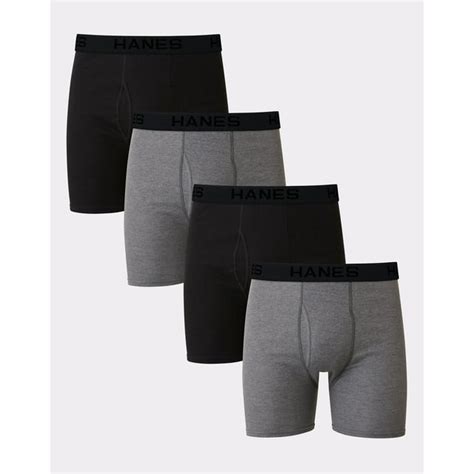 Hanes Ultimate Big Mens 4 Pack Boxer Briefs 100 Cotton Cool Comfort