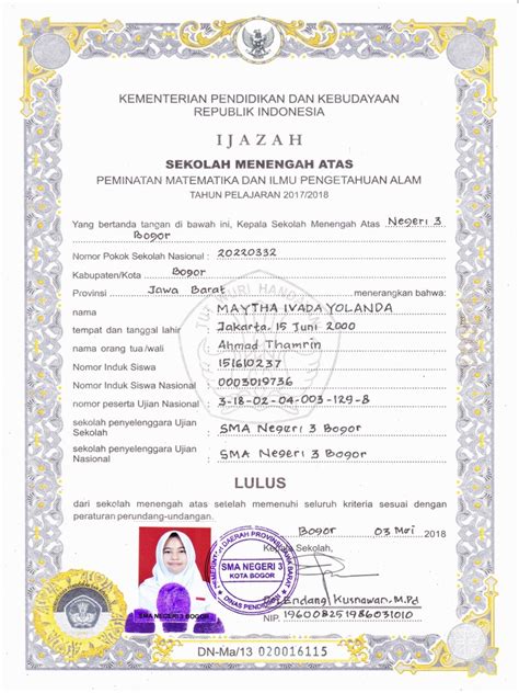 Contoh Ijazah Paket C 2019 Gudang Materi Online