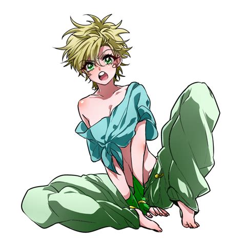 Safebooru 1girl Barefoot Blonde Hair Caesar Anthonio Zeppeli Fingerless Gloves Genderswap