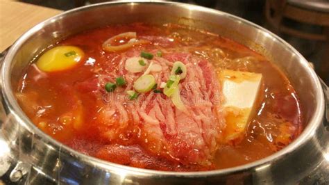 Beef Kimchi Jjigae Korean Army Stew Stock Video Video Of Hotpot