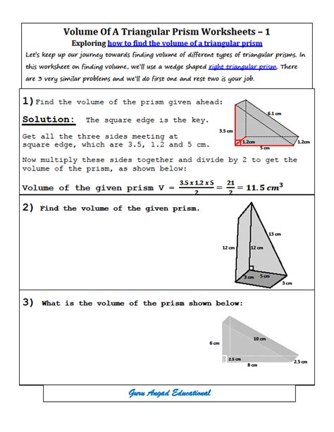 How To Find The Volume Of A Triangular Prism — Steemit Worksheets Library