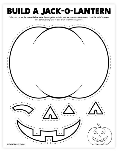 Free Printable Build A Jack O Lantern Craft Halloween Preschool Free