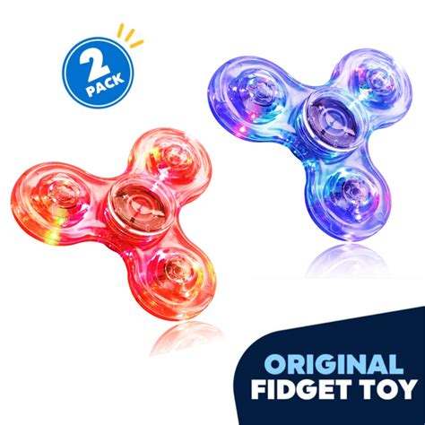 Jeexi LED Light Fidget Spinner 2 Pack Lighting Fidget Hand Finger