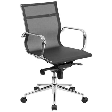 New Item Mid Back Black Mesh Executive Office Chair With Chrome Arms