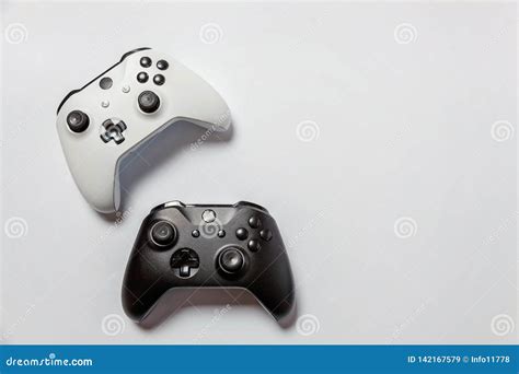 White And Black Joystick On White Background Stock Image Image Of