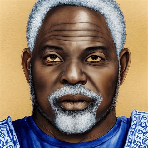 K Intricate Mature African American Man Wearing Blue And White