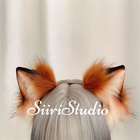 Orange Red Fox Ears Headbandred Fox Ears Cosplaybrown Animal - Etsy