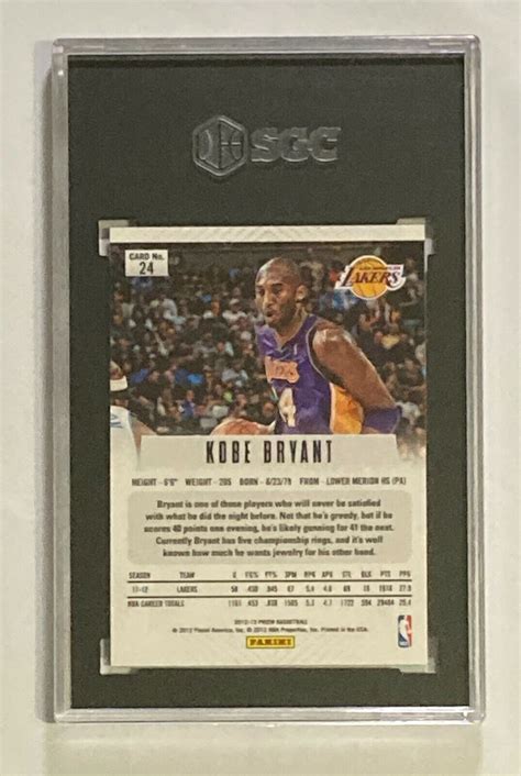 Panini Prizm Kobe Bryant Sgc First Year Prizm Ebay