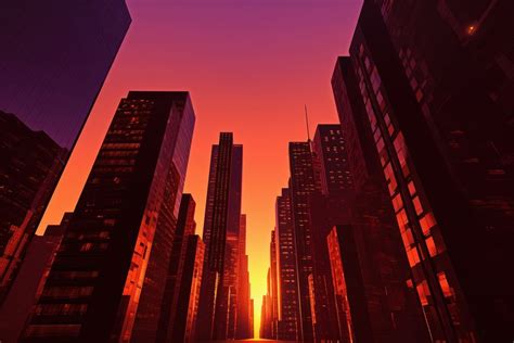 Tall Buildings Sunset Architecture Metropolis Premium Photo Rawpixel