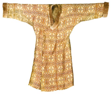 A Magnificent Silk Lampas Robe And Feathered Hat Central Asia 11th