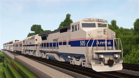 Amtrak P32 8bwh And F40ph Lead A Train In Minecraft Immersive