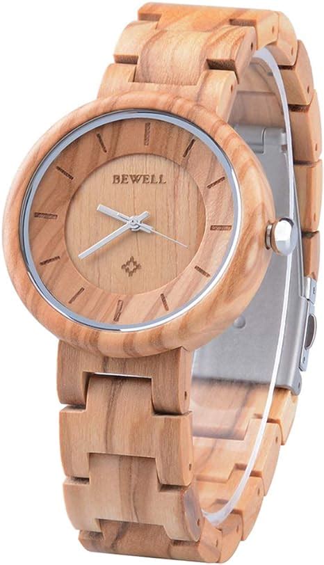 Bewell Reloj Mujer Madera Anal Gico Cuarzo Japon S Con Correa De Madera