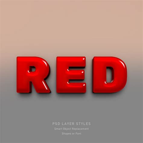 3d Red Text Style Effect For Font Psd File Premium Download