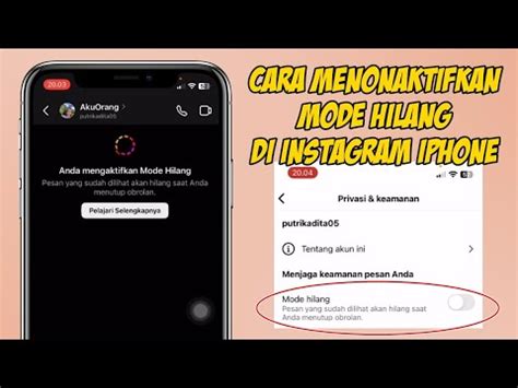 Cara Menonaktifkan Mode Hilang Di Instagram Iphone Youtube