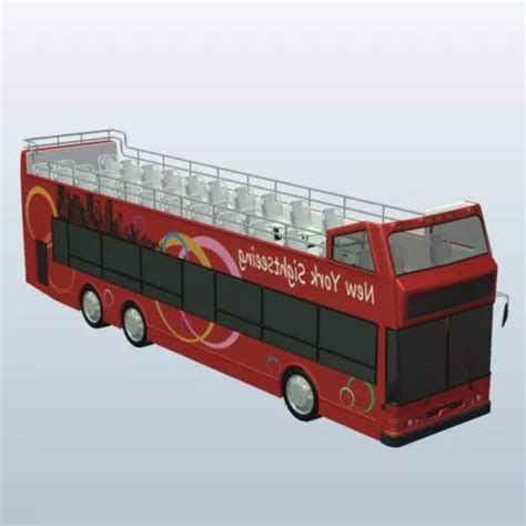 Tourist Bus Open Roof Vehicle Free D Model Obj Stl Open Dmodel