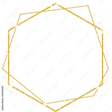 gold glitter hexagon frame Stock Illustration | Adobe Stock