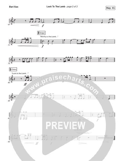 Look To The Lamb Unison Part Bari Sax Sheet Music Pdf Bryan