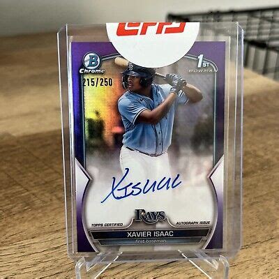 Bowman Chrome Xavier Isaac St Bowman Auto Purple Tampa