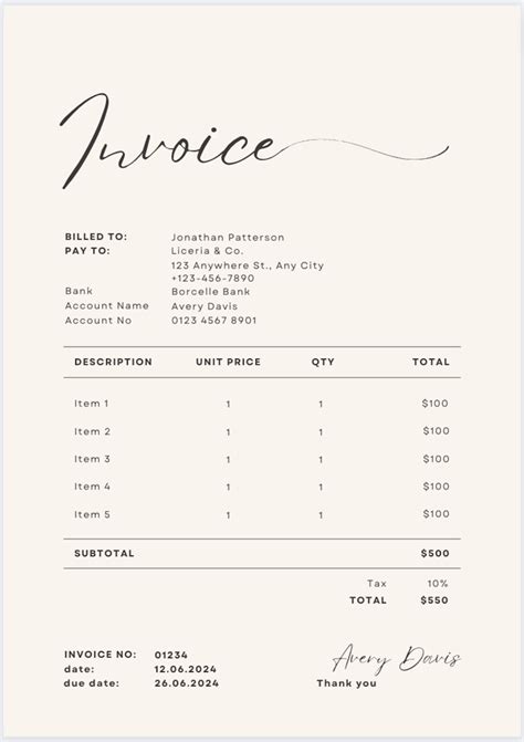 Free Invoice Template For Tutors And Tutoring Business Timenavi