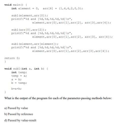 Solved Void Main Int Element 0 Arr 6 1 4 6 2 0 3 Chegg