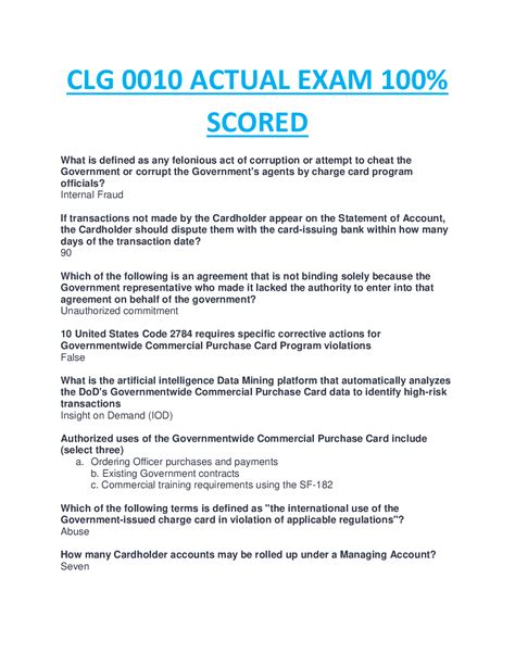 Clg Actual Final Exam Scored Complete Guide Solution