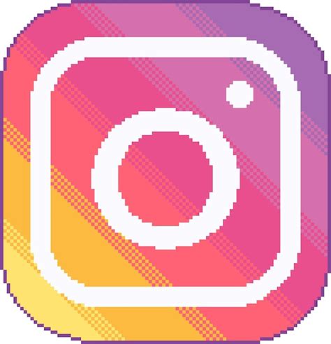 Icono De Instagram Pixel Art Vector Premium