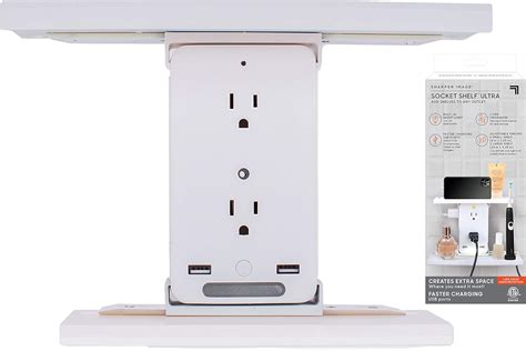 Buy Sharper Image Socket Shelf Ultra 8 Port Surge Protector Wall Outlet Extender 6 Outlets 2