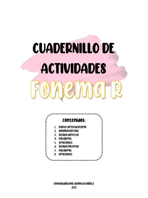 Cuadernillo Fonema R PDF Fonética Fonología