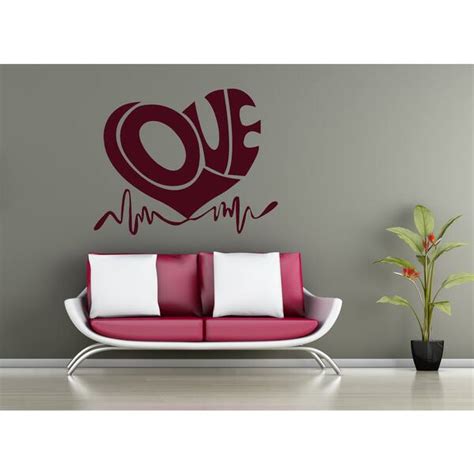 Love Heart Wall Art Sticker Decal Red Bed Bath And Beyond 11684088