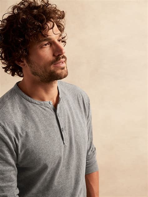 Organic Soft Wash Henley T Shirt Banana Republic