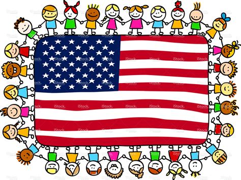 Cartoon American Flag Cartoon Hat With American Flag Isolated On White