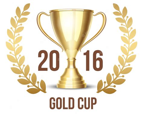 Premium Vector 2016 Trophy Cup With Laurel Wreath