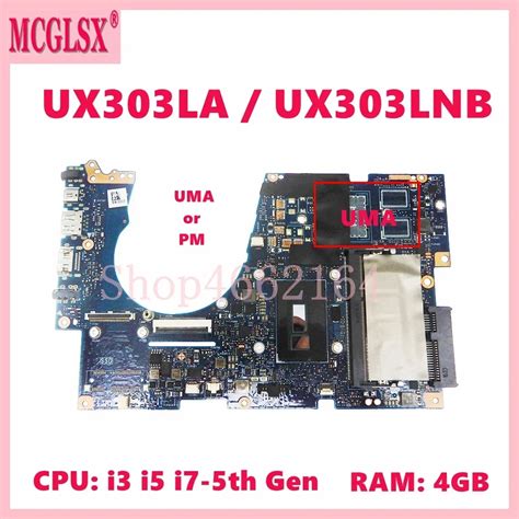 UX303LNB I3 I5 I7 4th 5th Gen CPU 4GB RAM Mainboard For ASUS UX303L