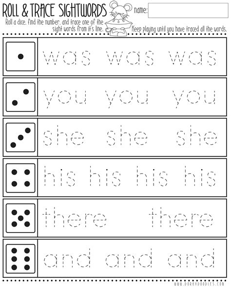 Roll And Trace Sight Words With Thanksgiving Mouse Dorky Doodles