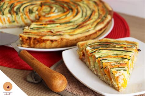 Tarte spirale carottes courgettes et jambon fumé