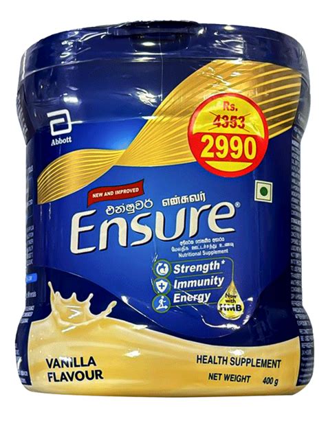 Ensure Nutrition Powder Jar 400g Vanilla Flavour Jeewaka Pharmacy