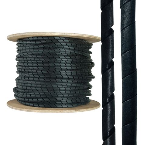 Organizador De Fios Cabos Espiral Mm Preto Mts