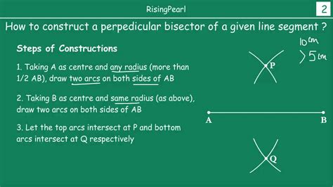 How To Construct A Perpendicular Bisector For Any Given Line Segment Youtube